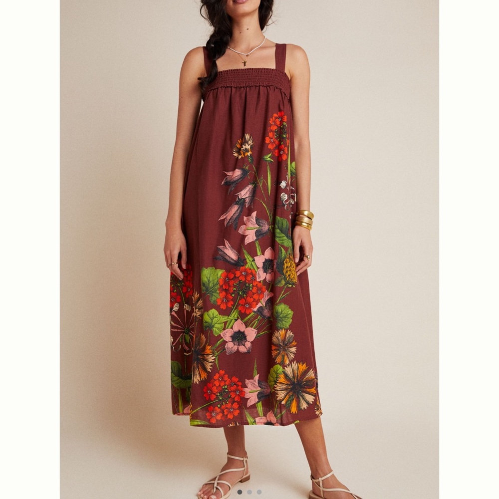 Maeve Anthropologie Beaujardin EUC Multicolor Floral Maxi Dress